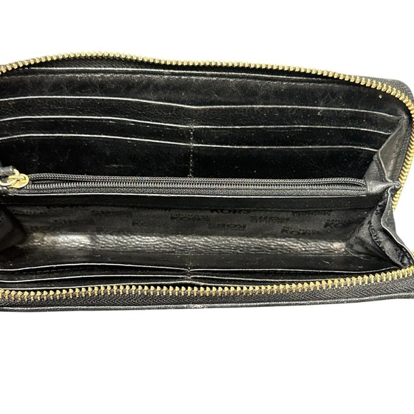 Michael Kors Black Leather Zip Wallet with Gold Hardware - Picture 4 of 6